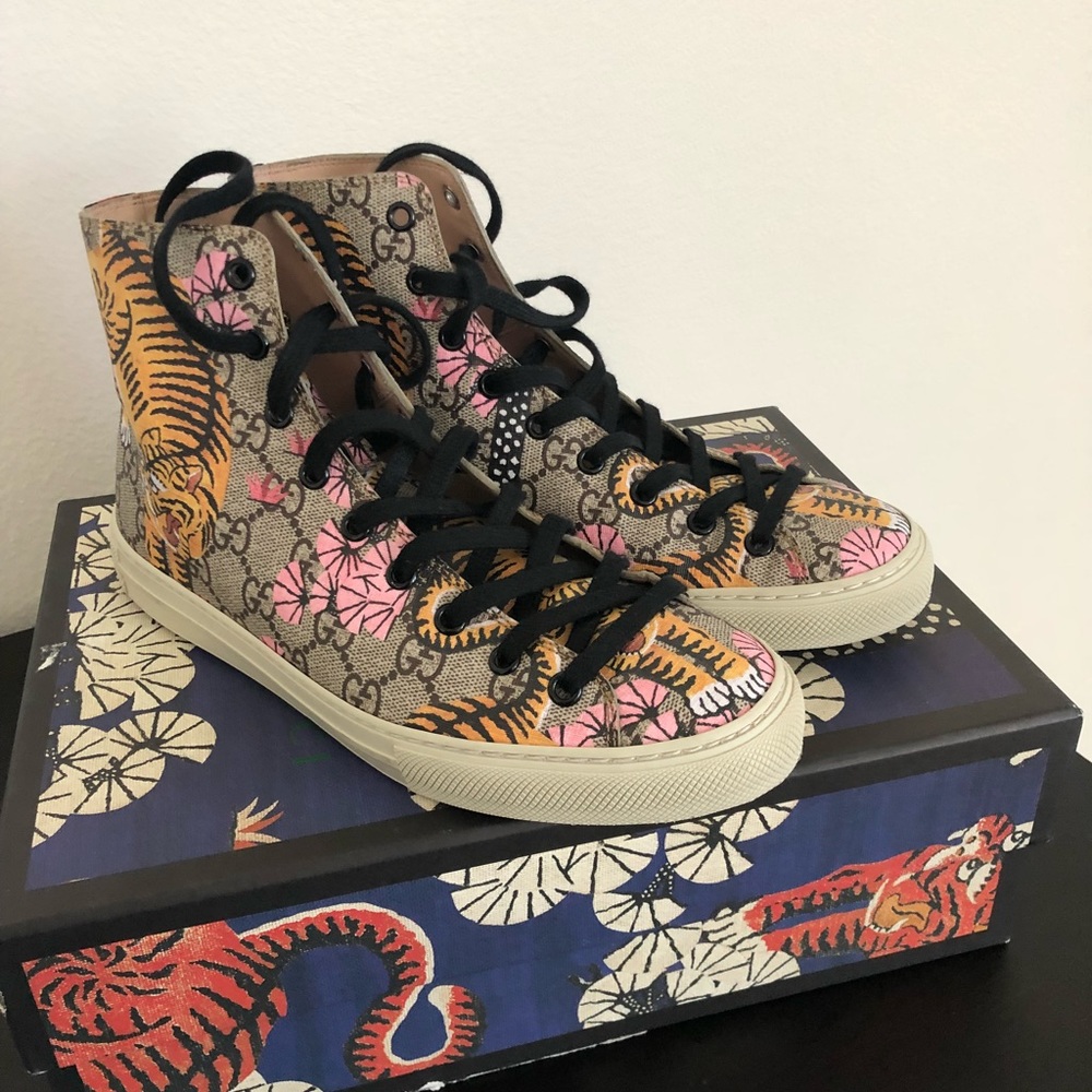 Gucci supreme Bengal high top sneakers